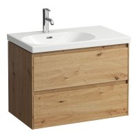 Laufen Lani Wild Oak 750mm 2 Drawer Vanity Unit and Basin (Right Hand Shelf)