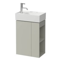 Kartell by Laufen 440mm Left Hand Vanity Unit with Right Hand Shelf - Pebble Grey