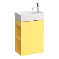 Kartell by Laufen 440mm Right Hand Vanity Unit with Left Hand Shelf - Mustard Yellow