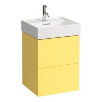 Kartell by Laufen 480mm 2 Drawer Vanity Unit with Organiser - Mustard Yellow