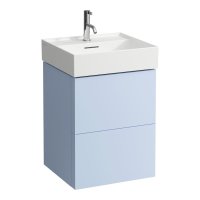 Kartell by Laufen 480mm 2 Drawer Vanity Unit with Organiser - Grey Blue