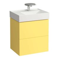 Kartell by Laufen 580mm 2 Drawer Vanity Unit with Organiser (For Left Hand Shelf Basin) - Mustard Yellow