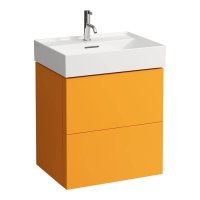 Kartell by Laufen 580mm 2 Drawer Vanity Unit with Organiser - Ochre Brown