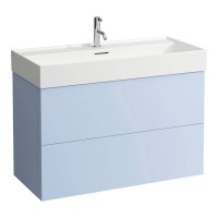 Kartell by Laufen 1000mm 2 Drawer Vanity Unit with Organiser - Grey Blue