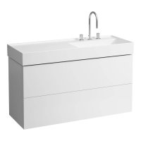 Kartell by Laufen 1200mm 2 Drawer Vanity Unit with Organiser (For Left Hand Shelf Basin) - Matt White