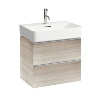 Laufen Space 585mm Two Drawer Vanity Unit - Light Walnut