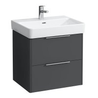 Laufen Base 570 x 440mm 2 Drawer Vanity Unit - Traffic Grey