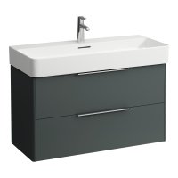 Laufen Base 930mm 2 Drawer Vanity Unit - Traffic Grey