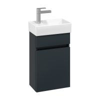 Villeroy & Boch Arto 360mm 1 Door Left Hand Vanity Unit with White Basin - Satin Grey