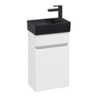 Villeroy & Boch Arto 360mm 1 Door Right Hand Vanity Unit with Black Basin - Satin White