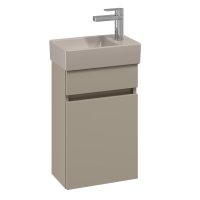 Villeroy & Boch Arto 360mm 1 Door Right Hand Vanity Unit with Almond Basin - Matt Sand Grey