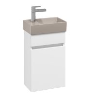 Villeroy & Boch Arto 360mm 1 Door Left Hand Vanity Unit with Almond Basin - Satin White