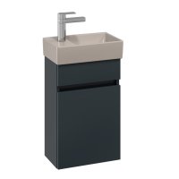 Villeroy & Boch Arto 360mm 1 Door Left Hand Vanity Unit with Almond Basin - Satin Grey