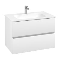 Villeroy & Boch Arto 800mm 2 Drawer Vanity Unit with White Basin - Satin White