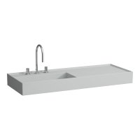 Kartell by Laufen 1200mm SaphirKeramik Basin with Right Hand Shelf - Matt Grey