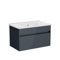 Vitra S50+ 800mm 1 Drawer Vanity Unit & Basin - Gloss Anthracite