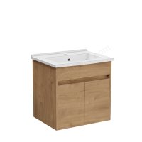 Vitra S50+ 600mm 2 Door Vanity Unit & Basin - Golden Oak