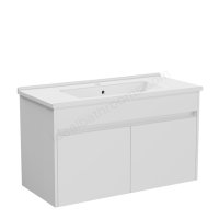 Vitra S50+ 1000mm 2 Door Vanity Unit & Basin - Gloss White