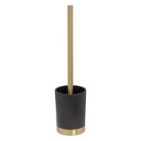 Coram Tune Freestanding Toilet Brush & Holder - Brushed Brass/Black