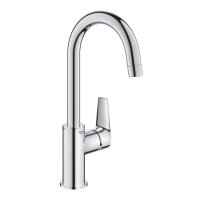 Grohe Bauedge L-Size Smooth Body Basin Tap with Pop Up Waste - Chrome