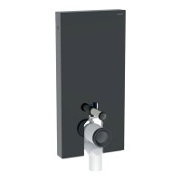 Geberit Monolith Plus for Back-to-Wall WC (101cm) - Black Glass / Black Chrome