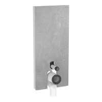 Geberit Monolith Plus for Back-to-Wall WC (114cm) - Concrete Stoneware / Brushed Aluminium