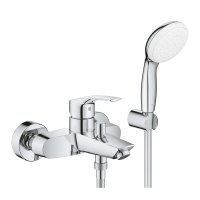 Grohe Eurosmart Single-Lever Bath / Shower Mixer with Handset - Chrome