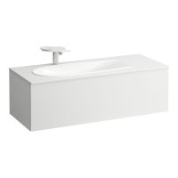 Laufen Alessi 1195mm 1 Drawer Vanity Unit with Left Hand Cut-Out - Matt White