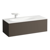 Laufen Alessi 1195mm 1 Drawer Vanity Unit with Left Hand Cut-Out - Dark Brown