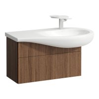 Laufen Alessi 730mm 1 Drawer Vanity Unit with Right Hand Cut-Out - Noce Canaletto