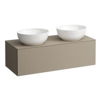 Laufen Alessi 1200mm Drawer Element with Left & Right Oval Cut-Out - Pearl Beige