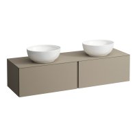 Laufen Alessi 1600mm Drawer Element with Left & Right Oval Cut-Out - Pearl Beige