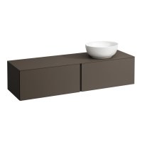 Laufen Alessi 1600mm Drawer Element with Right Oval Cut-Out - Dark Brown