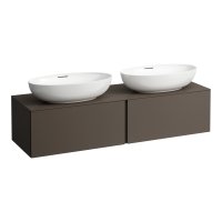 Laufen Alessi 1600mm Drawer Element with Left & Right Oval Cut-Out - Dark Brown