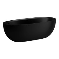 Laufen Alessi 1850mm Freestanding Solid Surface Bath with Overflow - Matt Black