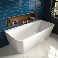 The White Space D-Shaped MK2 Freestanding Double Ended Bath - 1600mm x 800mm