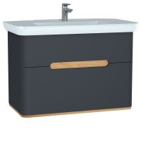 Vitra Sento 1000mm Vanity Unit with 2 Drawers & Basin - Anthracite