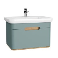 Vitra Sento 800mm Vanity Unit with 1 Drawer & Basin - Matt Green