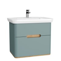 Vitra Sento 800mm Vanity Unit with 2 Drawers & Basin - Matt Green