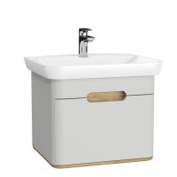 Vitra Sento 650mm Vanity Unit with 1 Drawer & Basin - Matt Light Grey