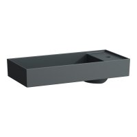 Kartell by Laufen 750mm SaphirKeramik Basin with Right Tap Bank - Matt Graphite