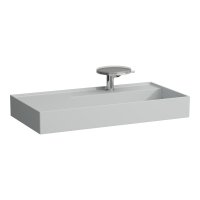 Kartell by Laufen 900mm SaphirKeramik Basin with Left Hand Shelf - Matt Grey