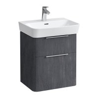 Laufen Moderna 500mm 2 Drawer Vanity Unit - Dark Grey Oak