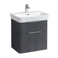 Laufen Moderna 575mm 2 Drawer Vanity Unit - Dark Grey Oak