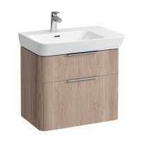 Laufen Moderna 650mm 2 Drawer Vanity Unit for Left Hand Basin - Honey Oak