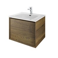 The White Space Distrikt 600mm Wall-Hung Vanity Unit - Tobacco Oak