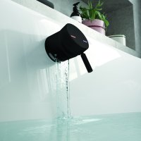 The White Space Bath Filler with Control Valve - Matt Black