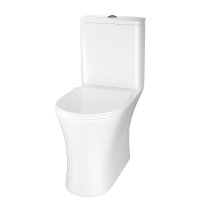 The White Space Euna Rimless Close Coupled Open Back Toilet - White