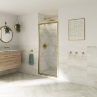 Coram Optima 6 760mm Pivot Door Shower Enclosure - Brushed Gold