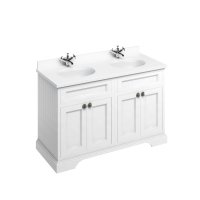 Burlington 1300mm Vanity Unit with Four Doors and Worktop - Matt White